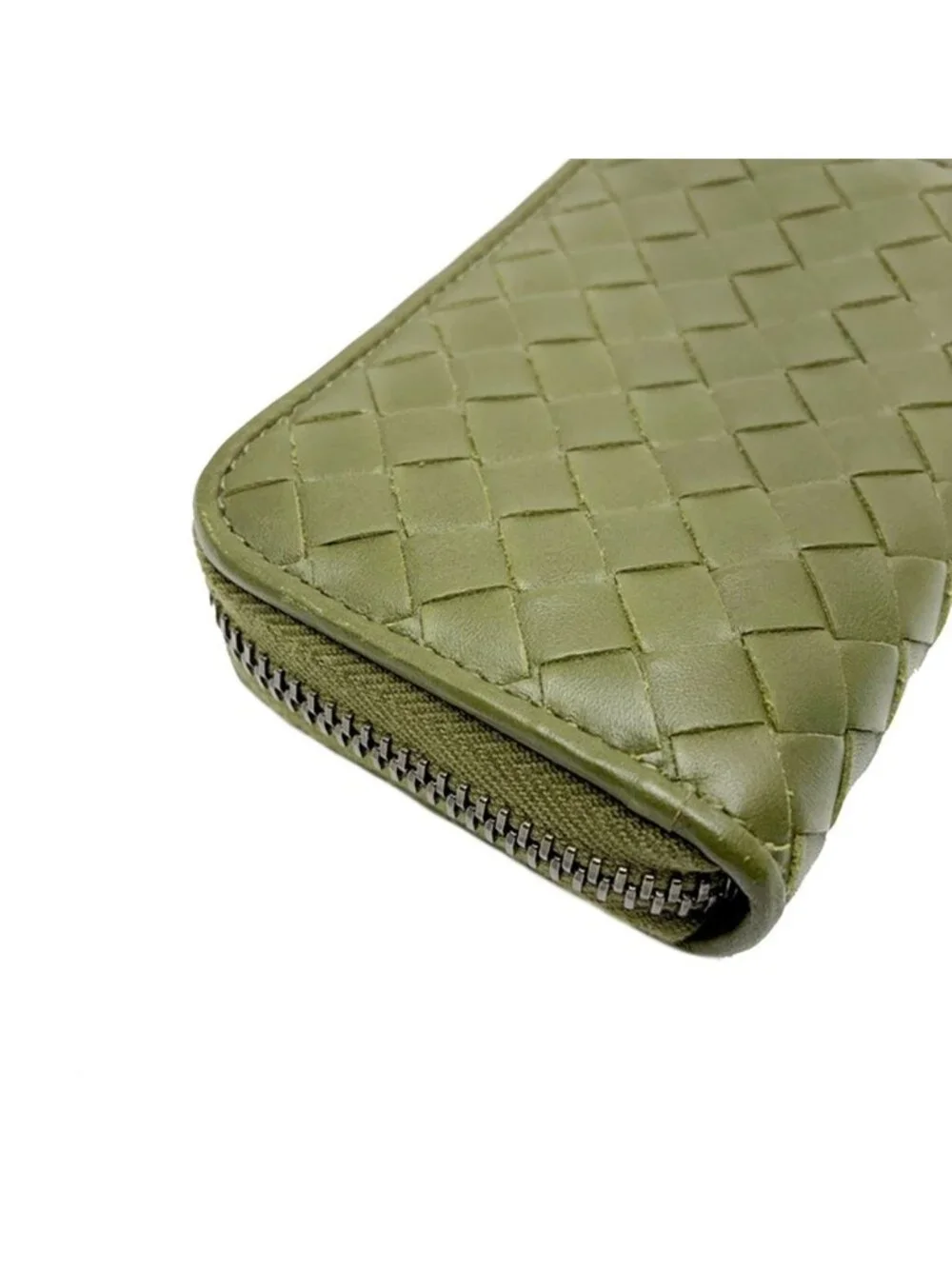 Bottega Veneta Coin Purse Olive Green Items Zip Around
